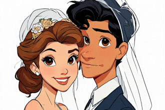 make a realistic couple portrait for gifts or decor