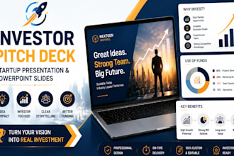 create investor pitch deck, startup presentation and powerpoint slides