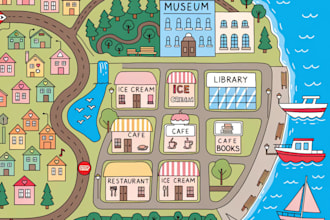 create draw a map illustration for your project
