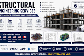 design structural plans, load calculations, analysis and report