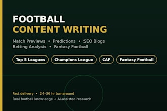 write expert football match previews and predictions