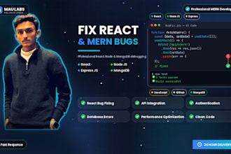 fix bugs in react node js express and mern apps