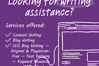 write blog posts and products in english