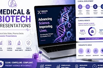 create medical biotech presentation, clinical data slides and pharma deck
