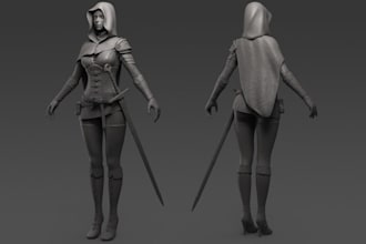 model 3d character, sculpt, retopologize, figurines, miniatures, games, films,ue