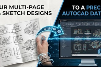 convert your PDF, image or hand sketch to autocad dwg