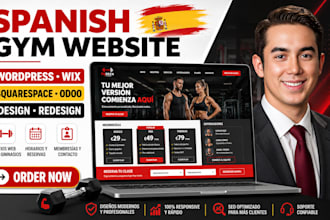 design redesign spanish gym website wordpress wix squarespace odoo landing page