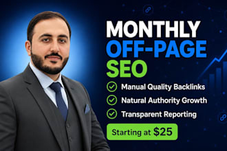 do monthly off page SEO with manual quality backlinks