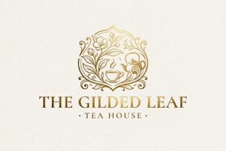 design an elegant tea house logo for your cafe or brand