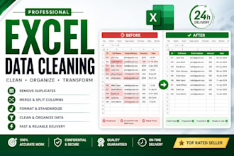 clean, format, merge, split, and organize excel data