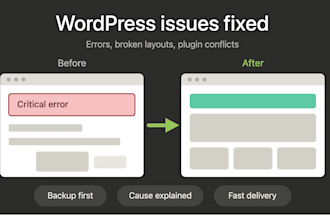 fix wordpress errors, bugs and design issues