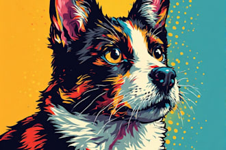 draw a animal pop art design and character art