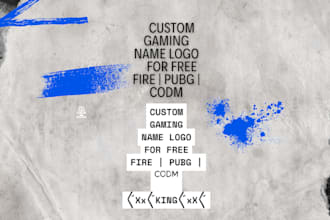 custom gaming name logo design for free fire pubg cod