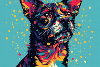draw create a colorful animal pop art illustration