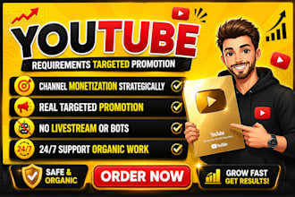 do youtube video and channel promotion for complete monetization