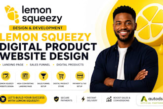 build lemon squeezy kajabi squeeze page digital product store website design