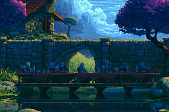 create custom pixel art backgrounds and game scenes