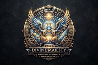 design a powerful god inspired logo with a divine style