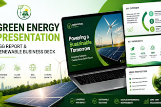 create green energy presentation, esg report and renewable business deck