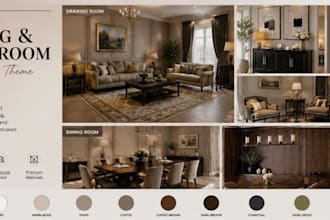 design neo classical drawing and dining room mood board