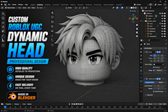 create custom roblox ugc, dynamic head, ugc bundle, and roblox accessories
