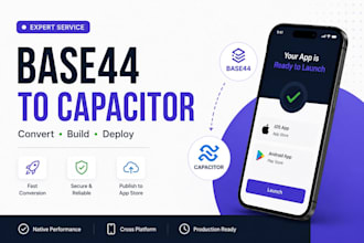 convert base44 app to capacitor native ios android app and publish to app store