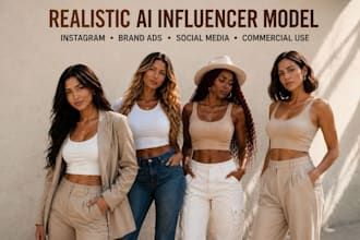 create realistic ai influencer model for instagram, fanvue ai fashion modelling