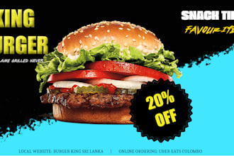 design eye catching food poster and restaurant banner ad