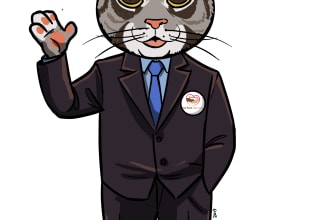 draw your cat, dog, or any pet into cartoon portrait