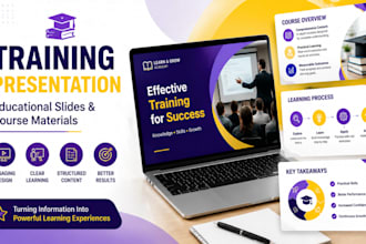 design training presentation, educational slides and course materials