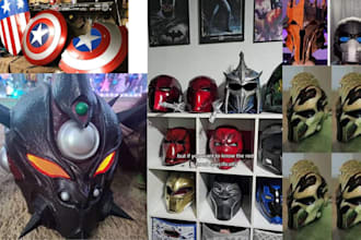3d print and paint 3d cosplay mask 3d helmet knight armor 3d armor for cosplay