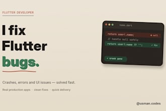 fix bugs and errors in your flutter app