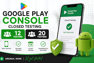 provide 12 testers or 20 testers for google play console closed testing