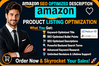 write amazon listing SEO bullet points and description