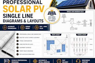 prepare professional solar pv single line diagrams and layouts