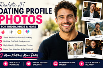 create realistic ai dating profile photos for tinder, hinge, and bumble