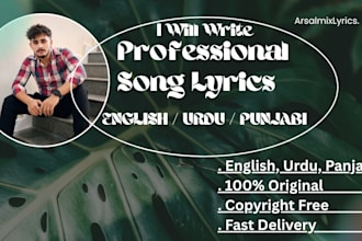 write original song lyrics in english,urdu and punjabi