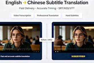 translate english subtitles into natural simplified chinese