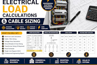 perform electrical load calculations and cable sizing