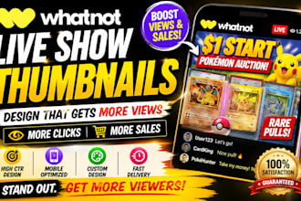 design your whatnot live show thumbnail product to boost view and sales