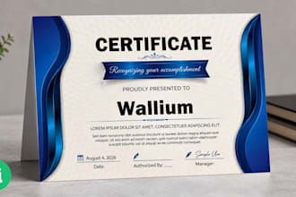 design appreciation, award, diploma, and sample certificates