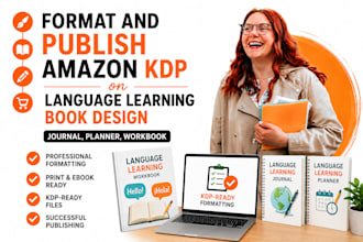 amazon kdp book publish, format language learning design french workbook poetry