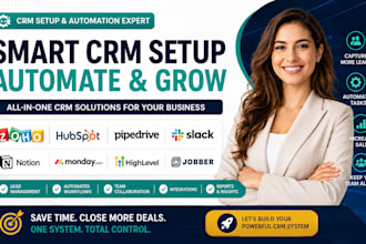 setup zoho hubspot pipedrive slack notion monday gohighlevel jobber crm