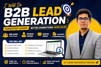 do b2b lead generation, verified email listing, and web research