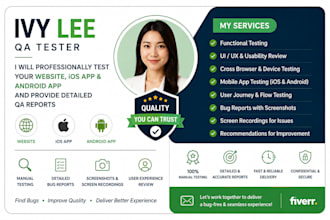 review and test ios app, website review, and android app user experience