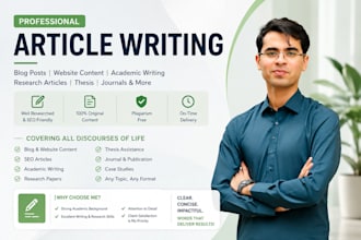 provide articles for websites, blogging posts, and academia