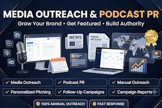do media outreach, podcast PR, press outreach and personalized pitching