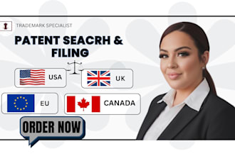 do patent search, drafting and filing in USA, UK, canada, eu