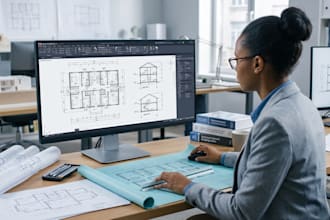 draft architectural plans, construction drawings, blueprints in autocad 2d