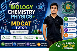 tutor mcat, chemistry, physics, and biology with simple instructions